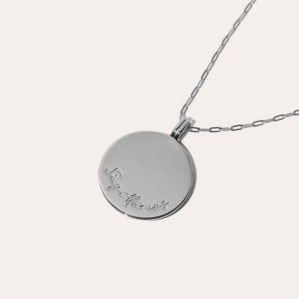 Sagittarius Bold Zodiac Pendant Necklace in Silver