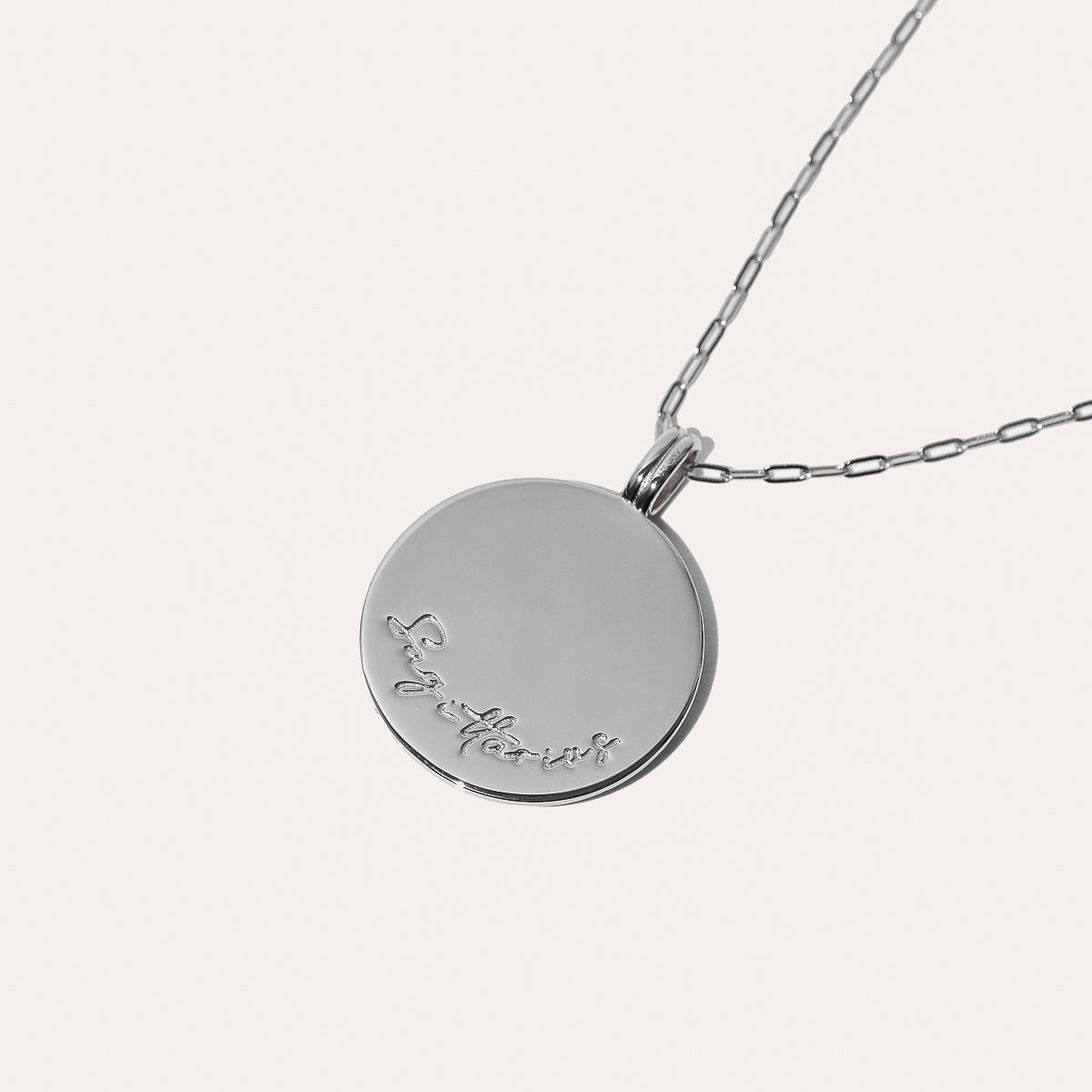 Sagittarius Bold Zodiac Pendant Necklace in Silver