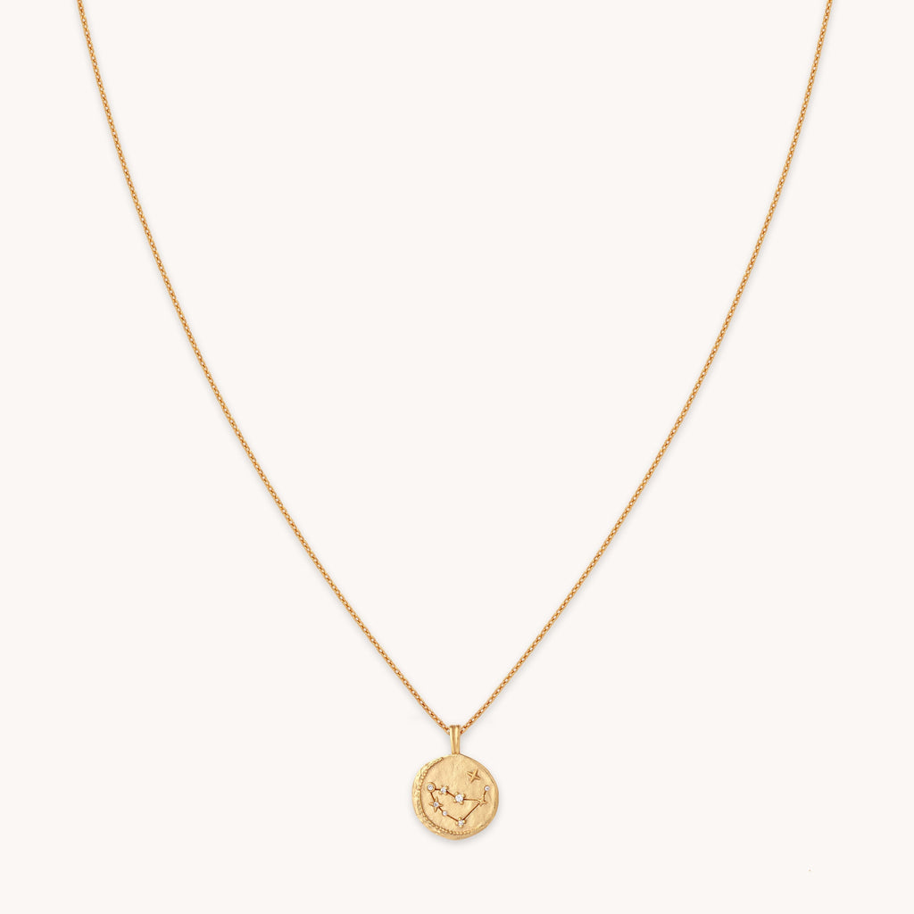 Capricorn Zodiac Pendant Necklace in Gold