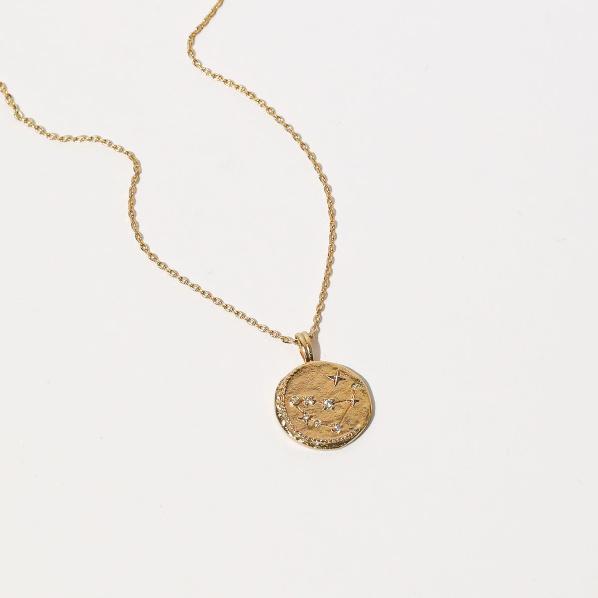 Capricorn Zodiac Pendant Necklace in Gold