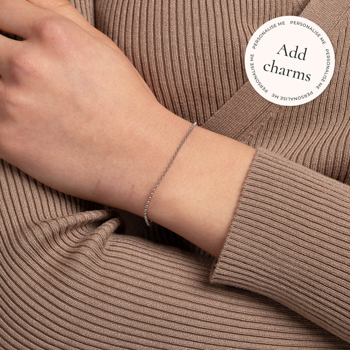 Chelsea Story Chain Bracelet in Solid White Gold