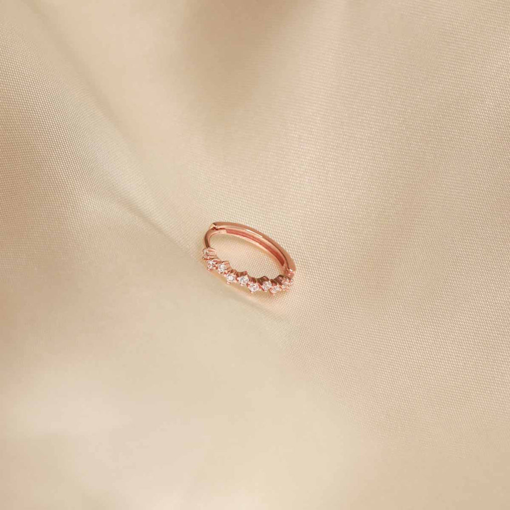 Cluster Hoop 11.5mm in Rose Gold