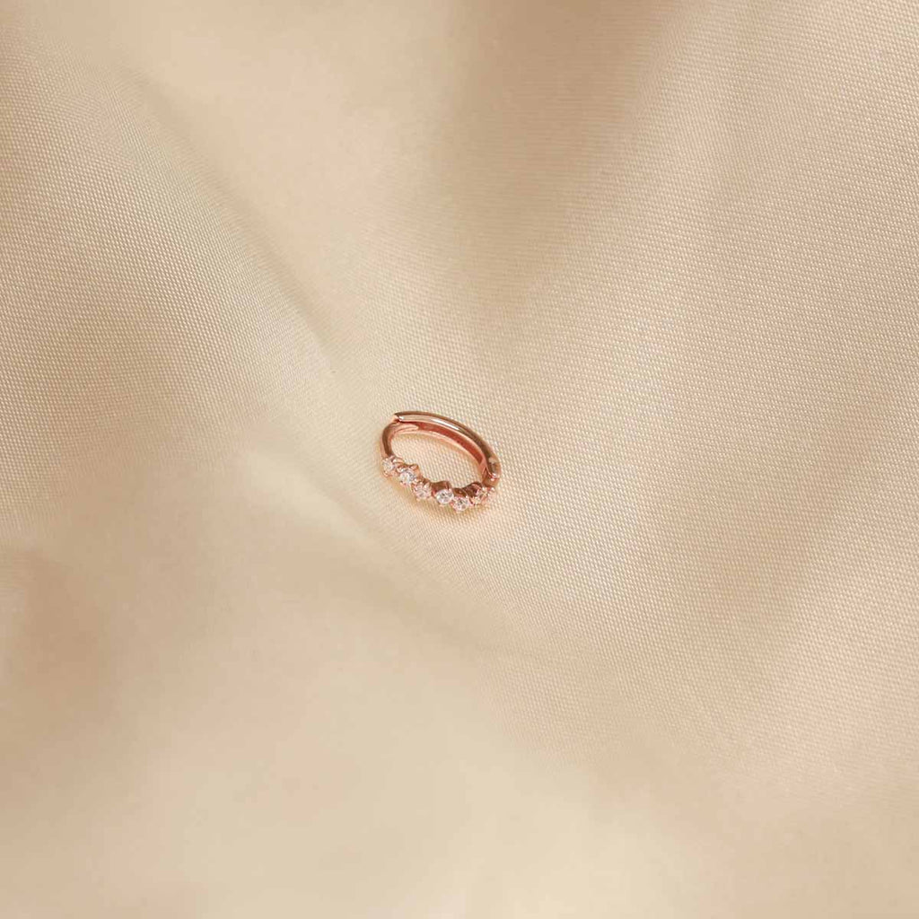 Cluster Hoop 8mm in Rose Gold