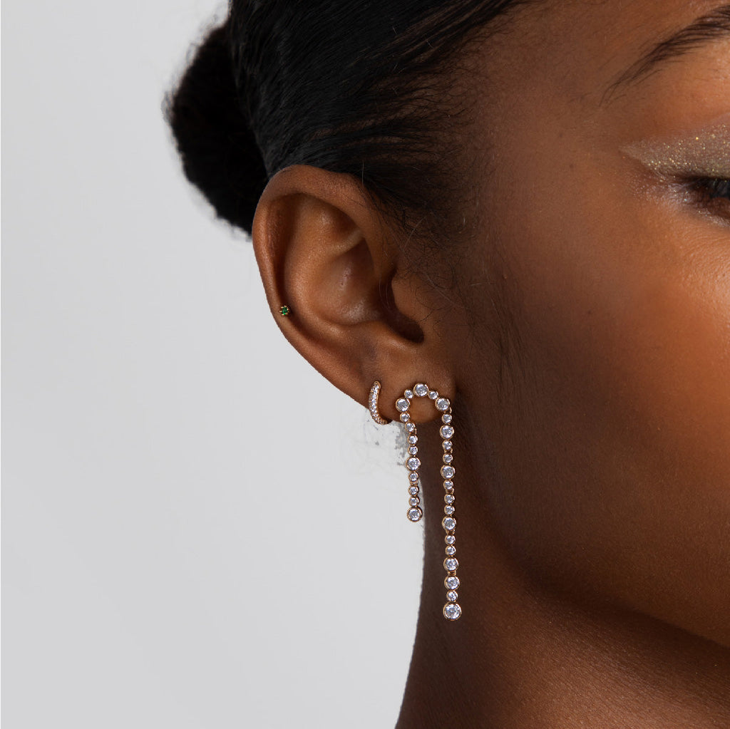 Gleam Crystal Drop Studs in Gold