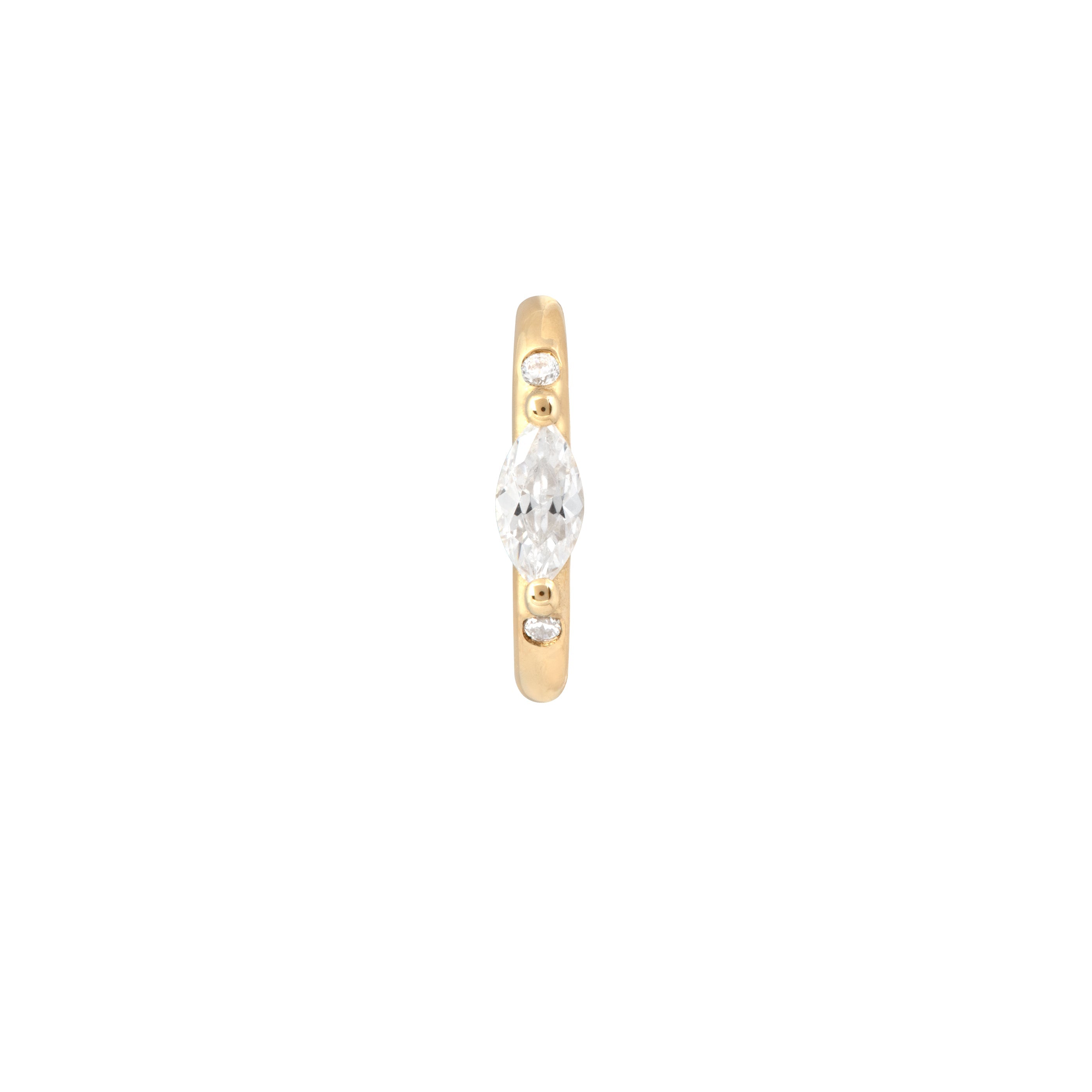 Solid Gold Marquise Piercing Hoop