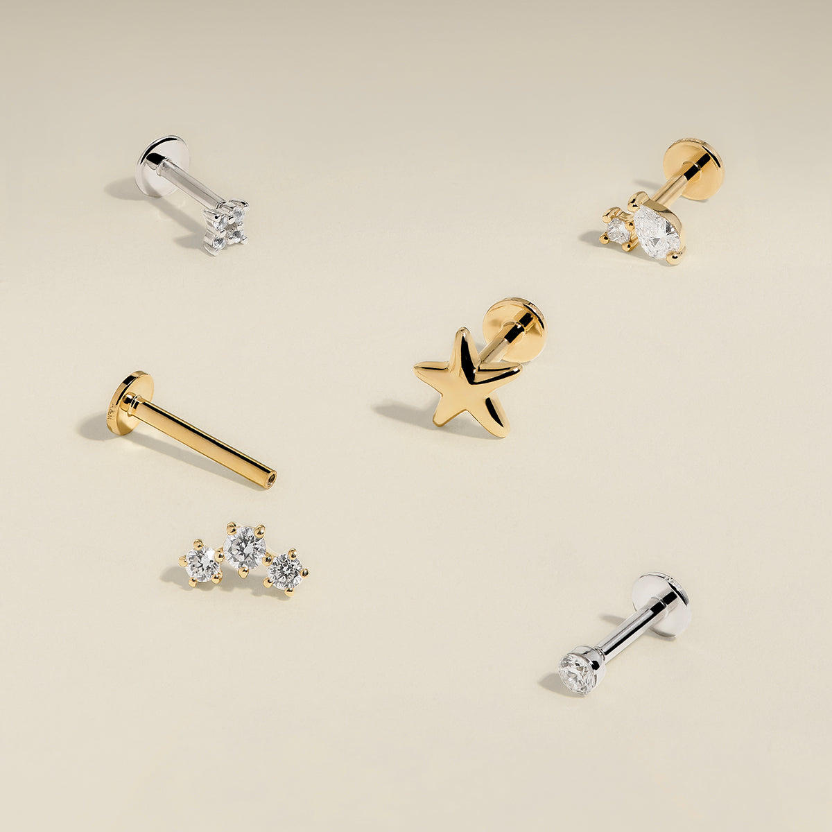 Piercing Post in Solid Gold