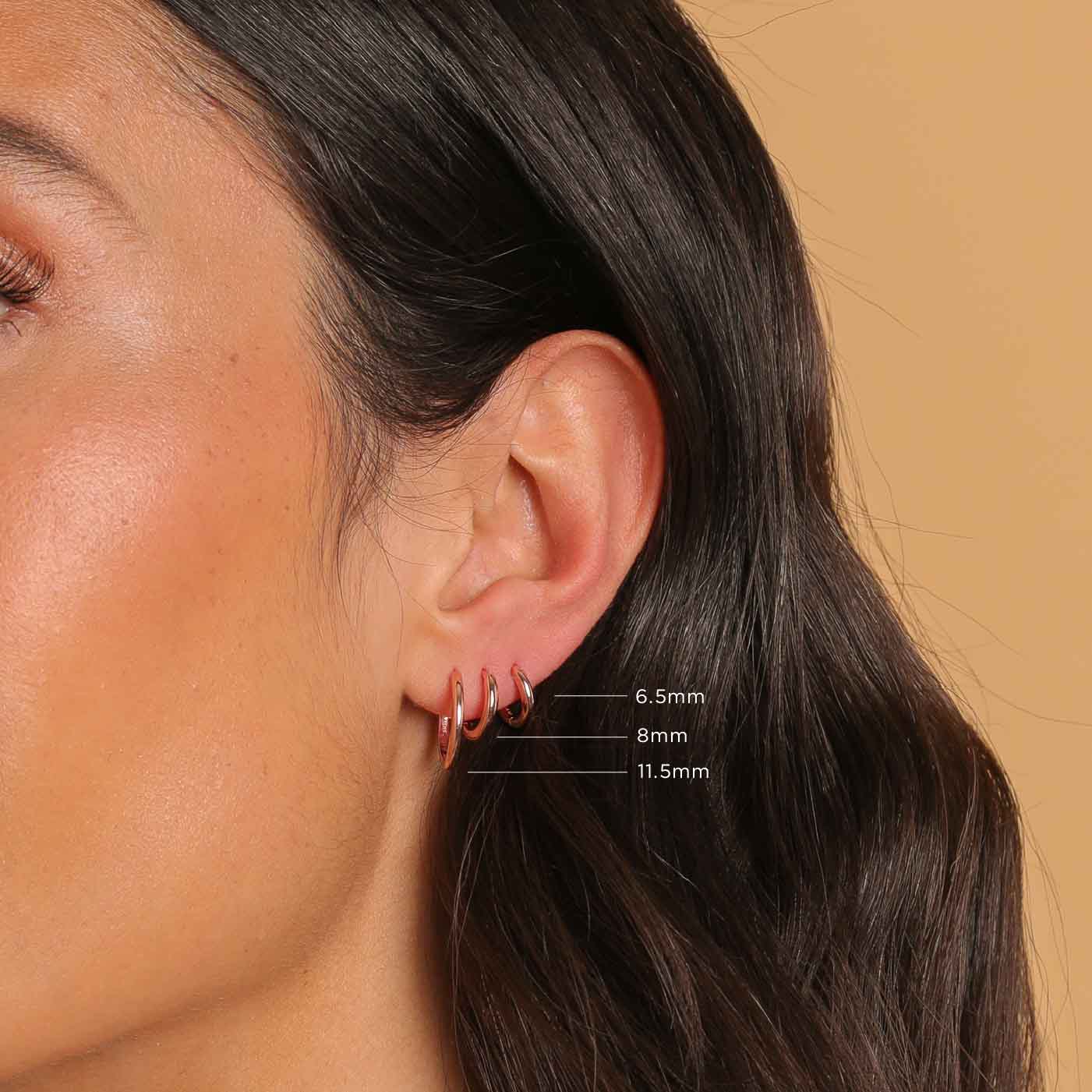 Essential 8mm Hoop in Rose Gold