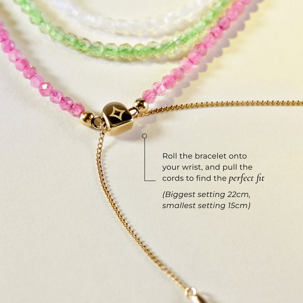 Peridot August Beaded Bracelet in Solid Gold