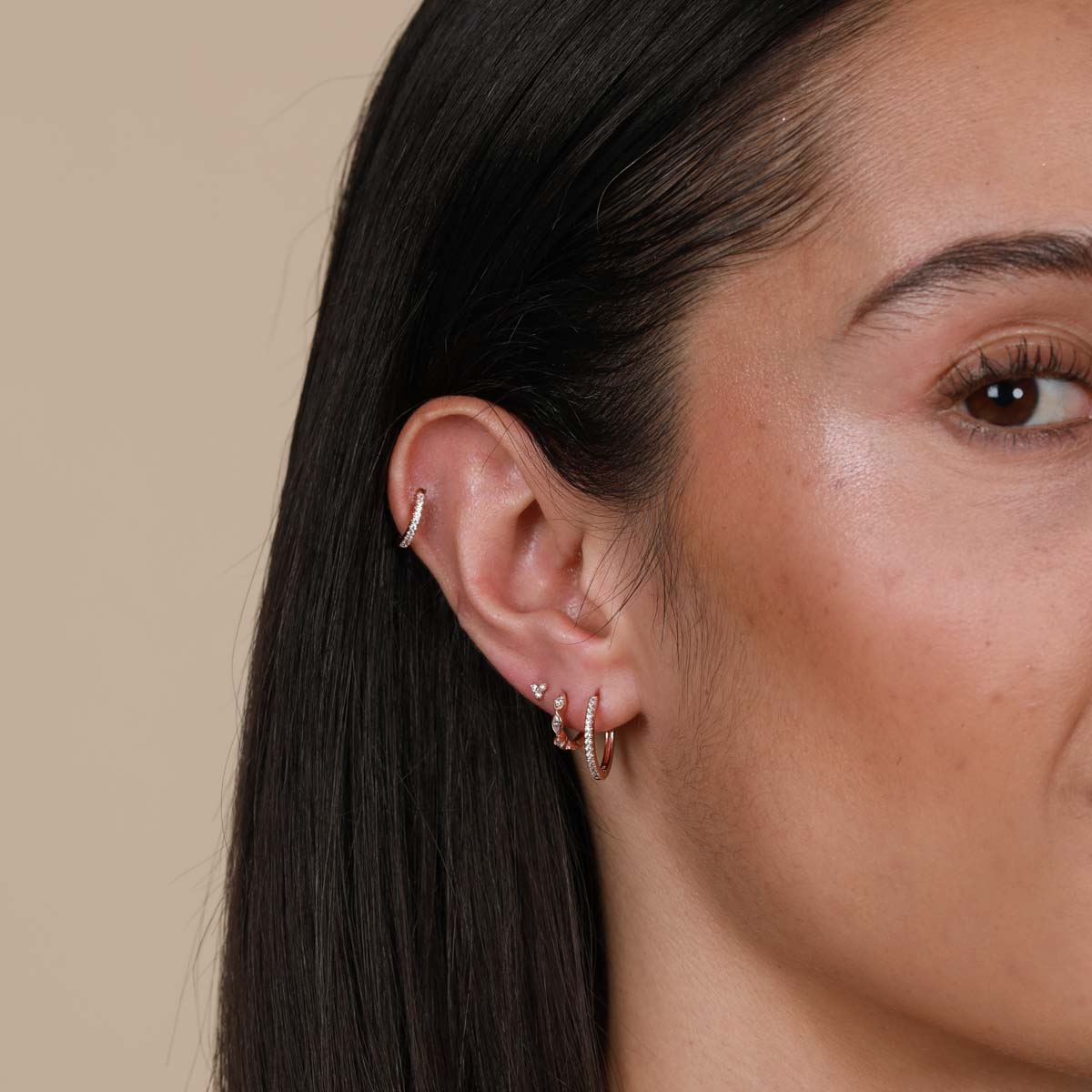 Jewelled Hoop in Rose Gold
