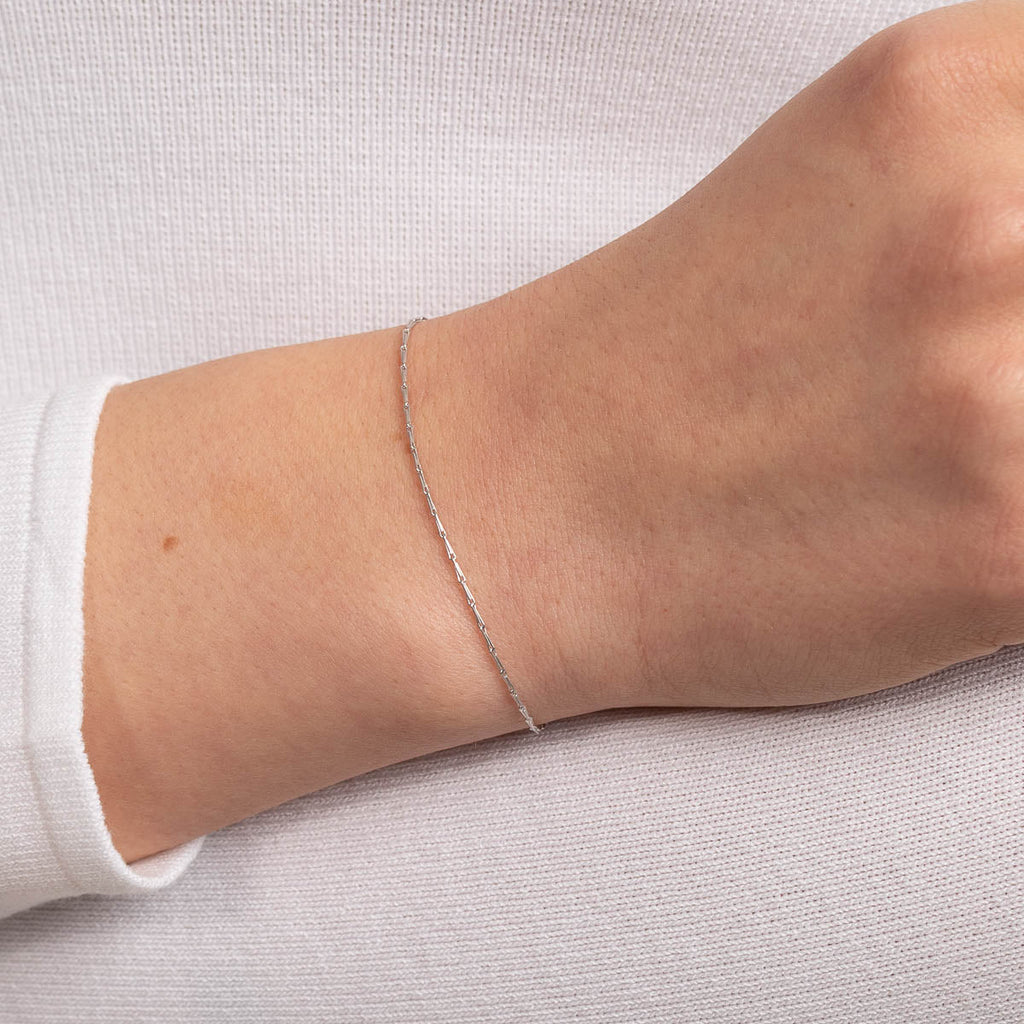 Marylebone Story Chain Bracelet in Solid White Gold