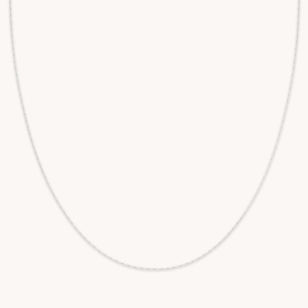 Marylebone Chain Necklace in Solid White Gold