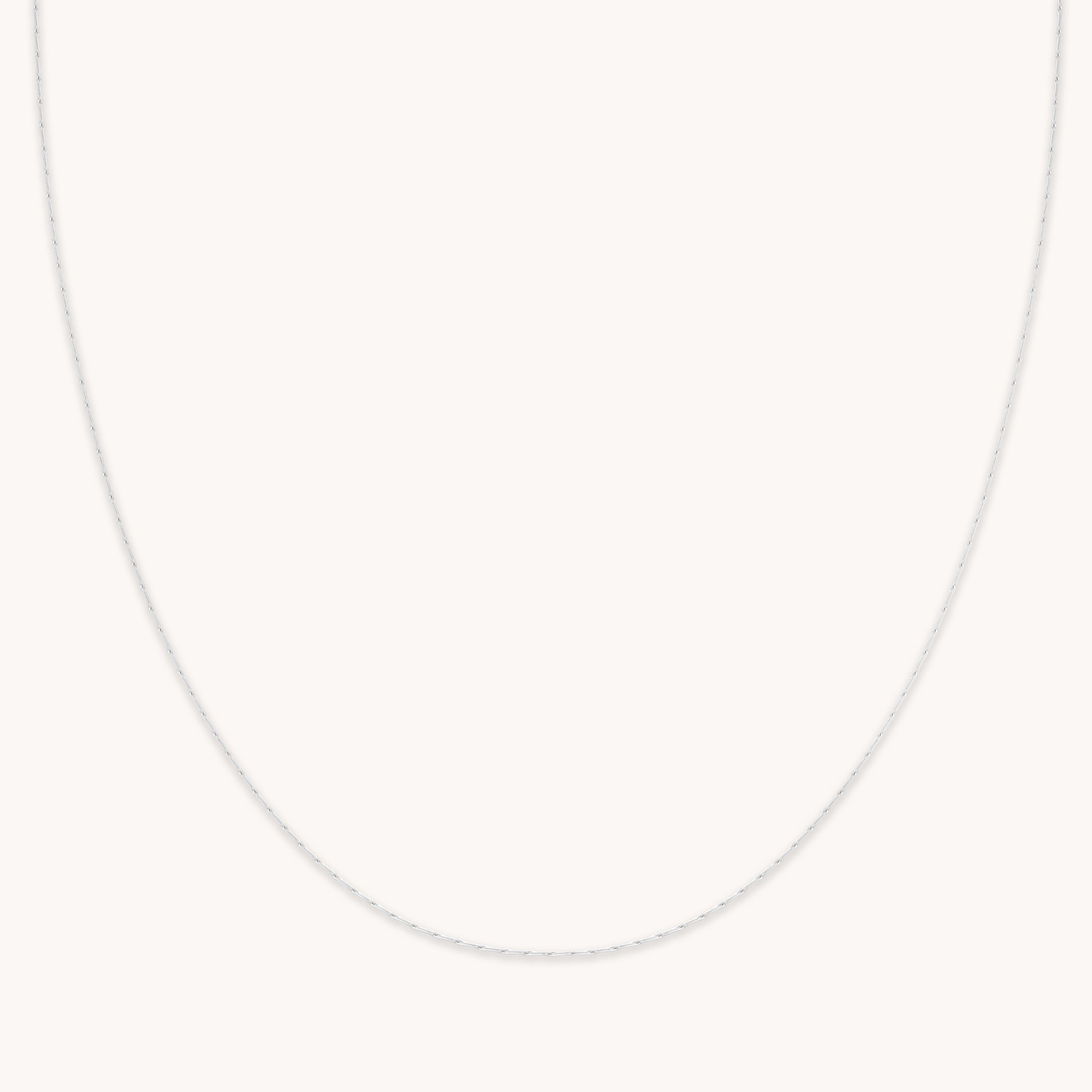 Marylebone Chain Necklace in Solid White Gold