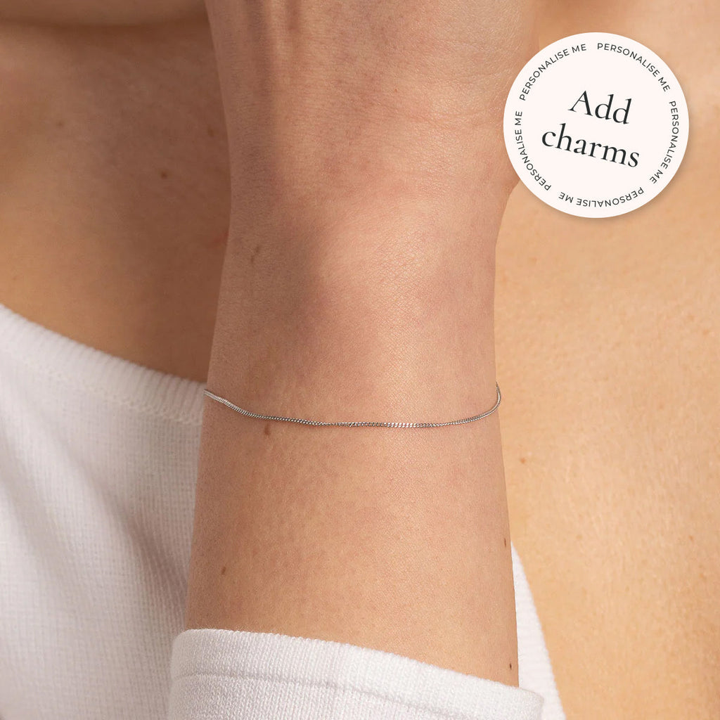 Miyu Story Chain Bracelet in Solid White Gold