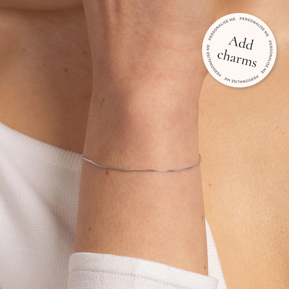 Miyu Story Chain Bracelet in Solid White Gold