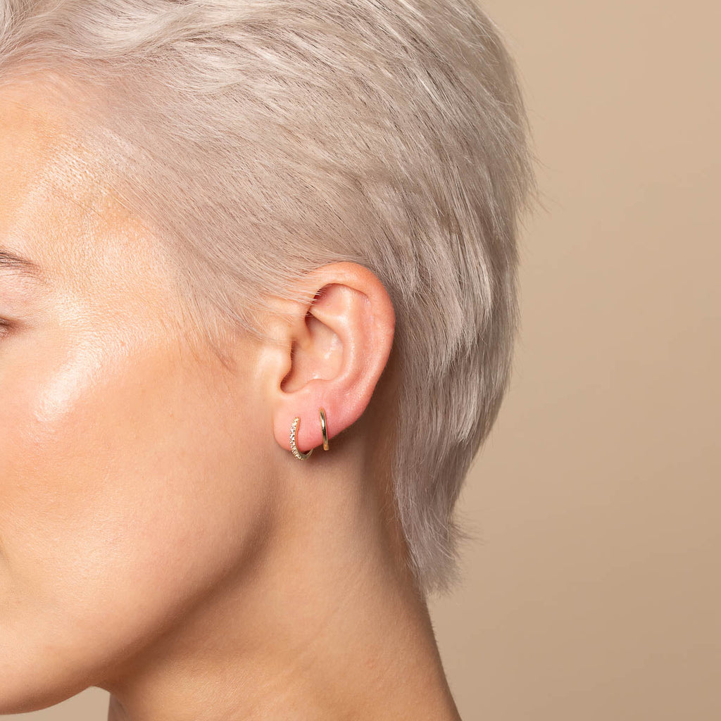 Simple Piercing Hoop in Solid Gold