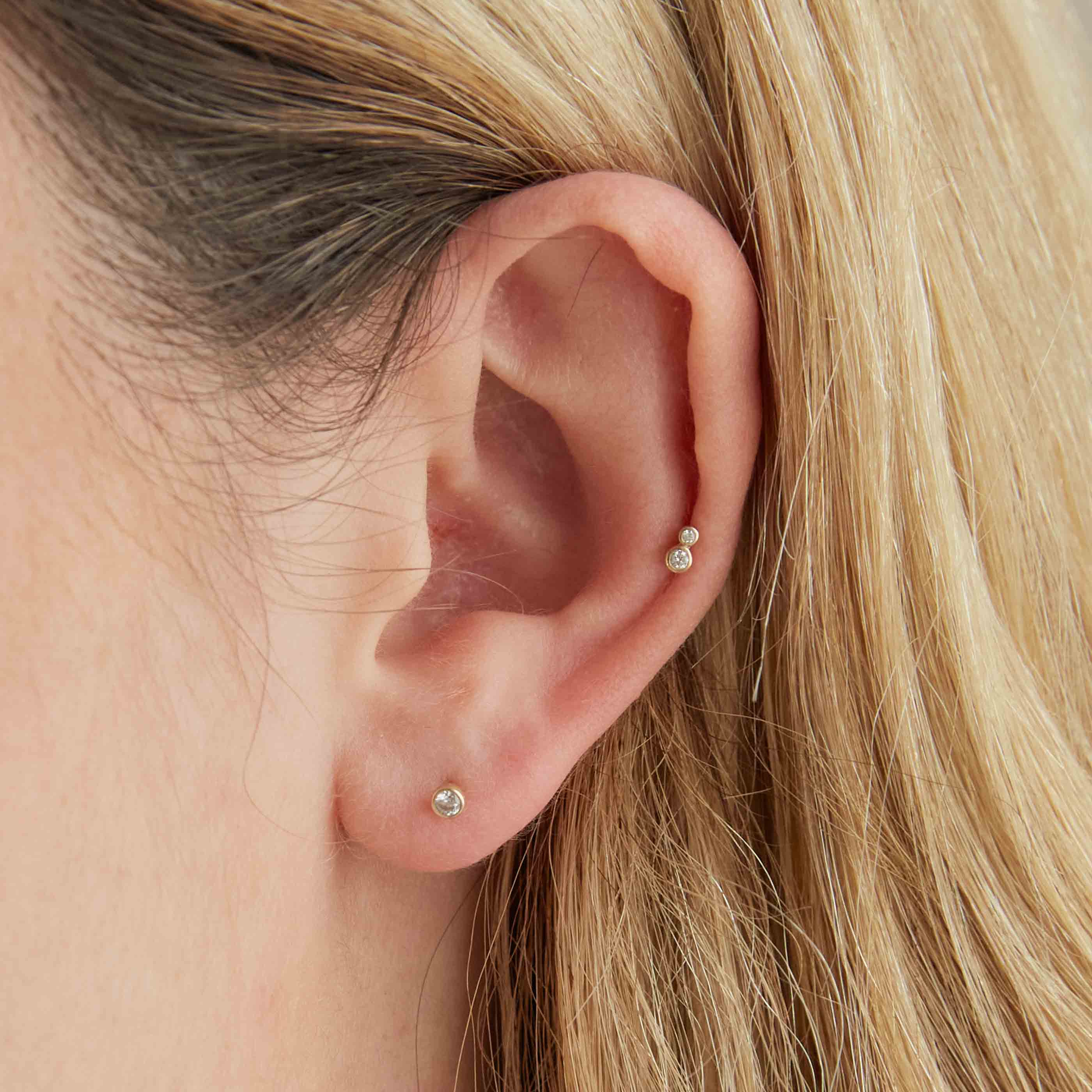 Topaz Gem Piercing Stud in Solid Gold