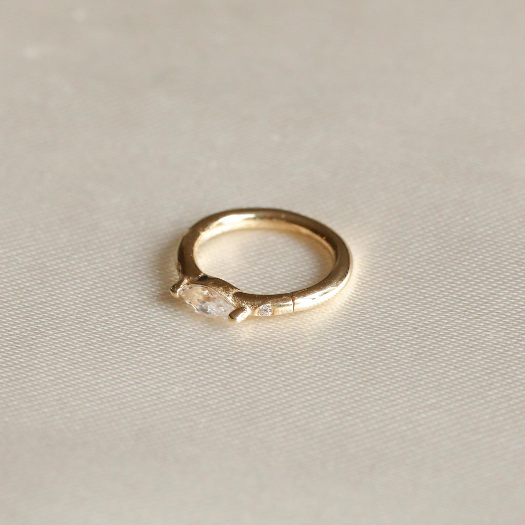 Solid Gold Marquise Piercing Hoop