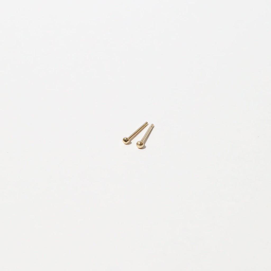 Small Ball Stud Earrings in Solid Gold