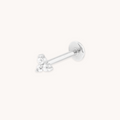 Triple Topaz Piercing Stud in Solid White Gold