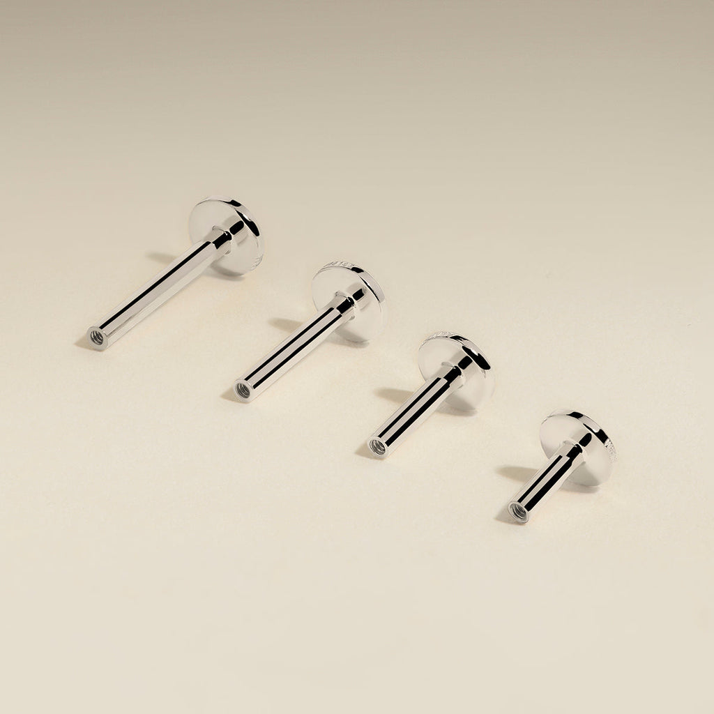 Piercing Post in Solid White Gold