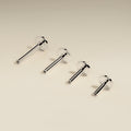Piercing Post in Solid White Gold