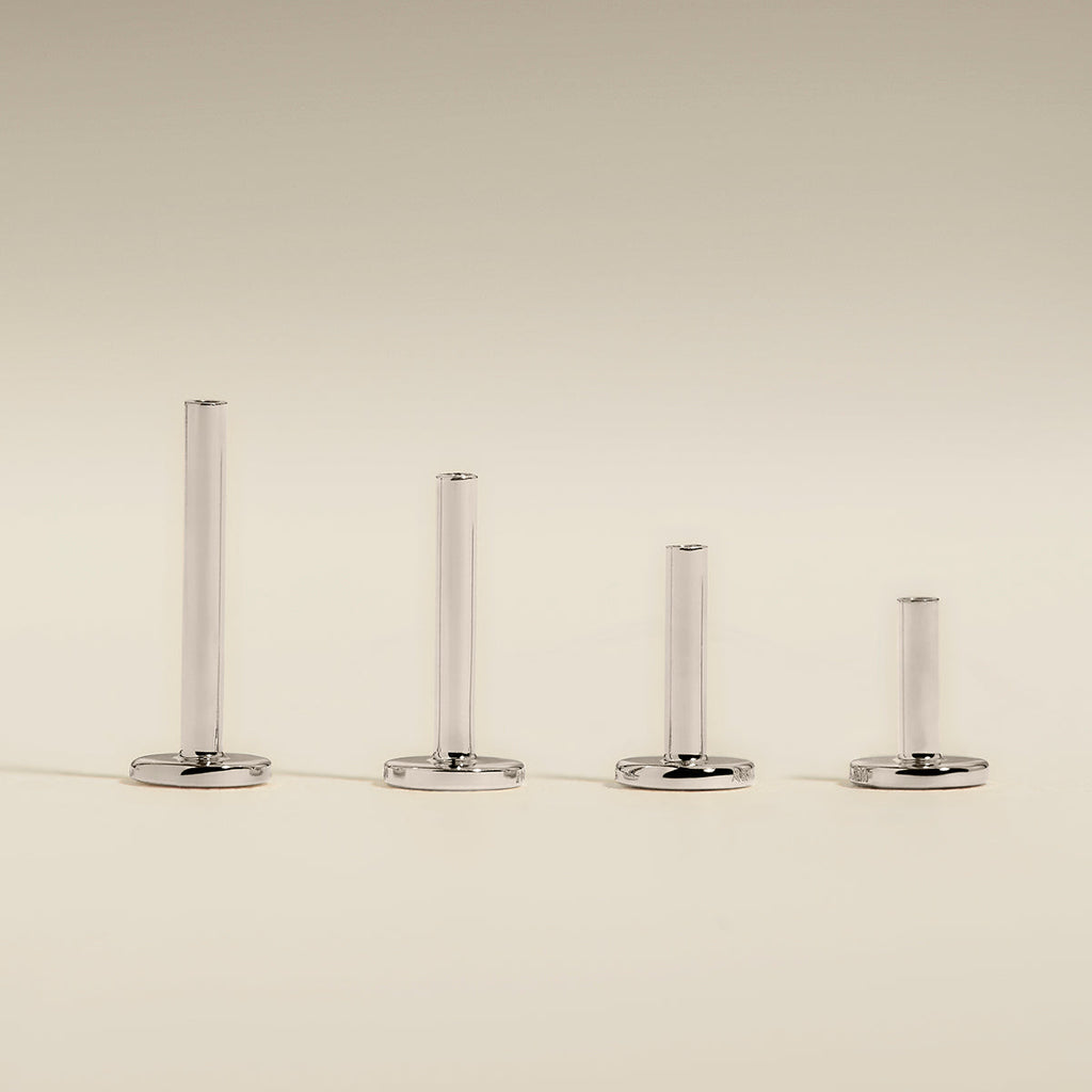 Piercing Post in Solid White Gold