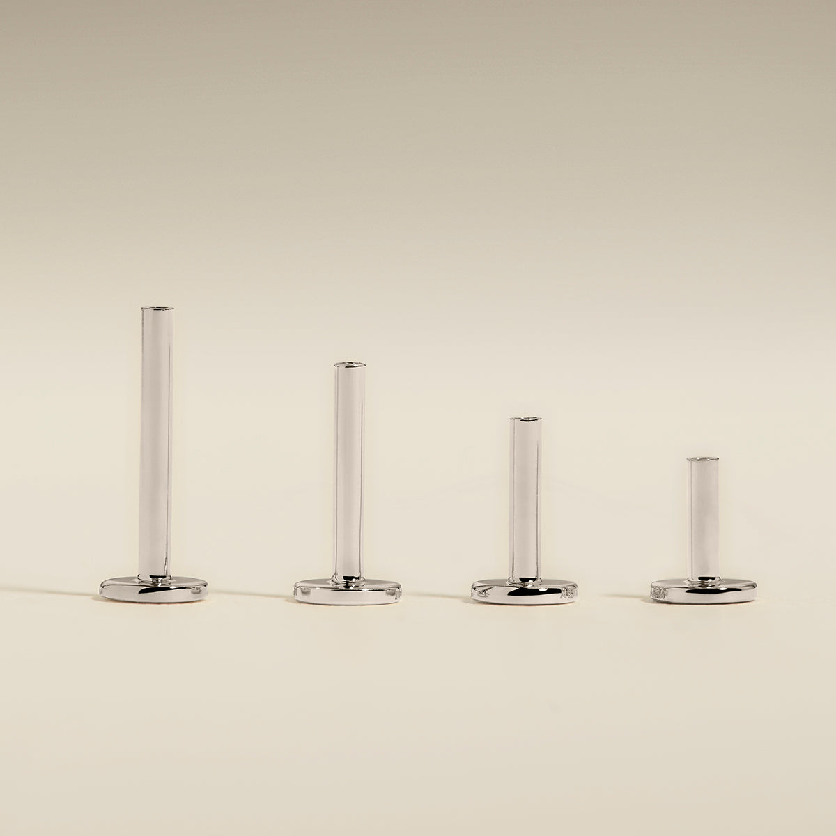 Piercing Post in Solid White Gold