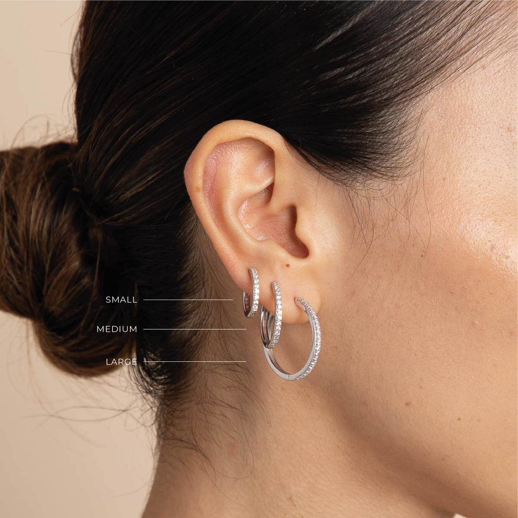 Essential Crystal Small Hoops in Silver