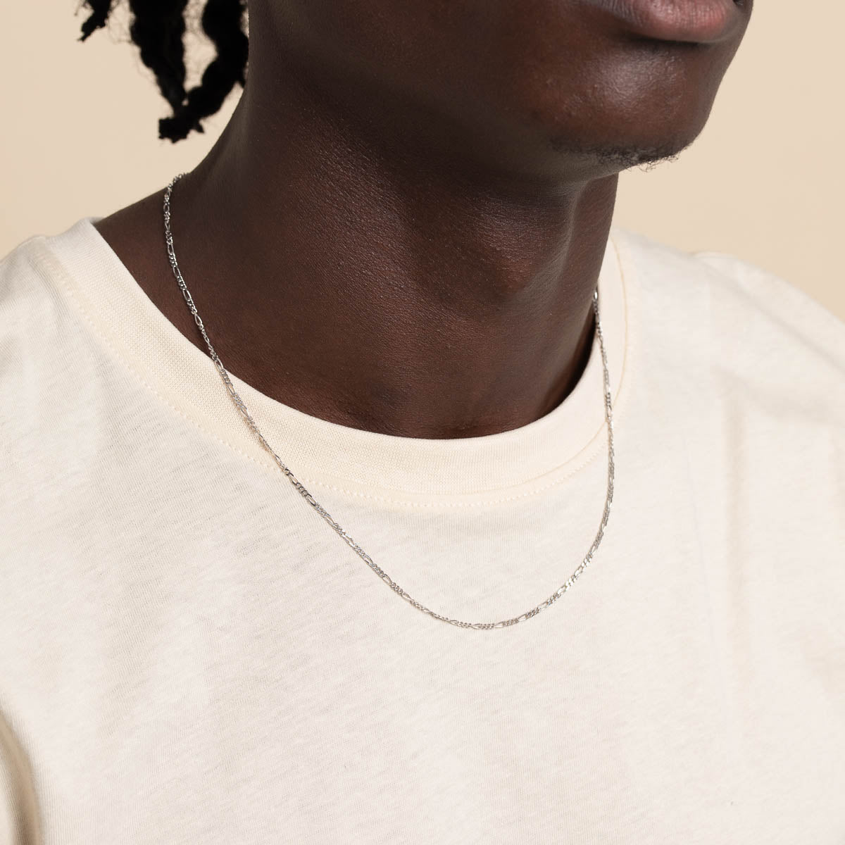 Soho Chain Necklace in Solid White Gold