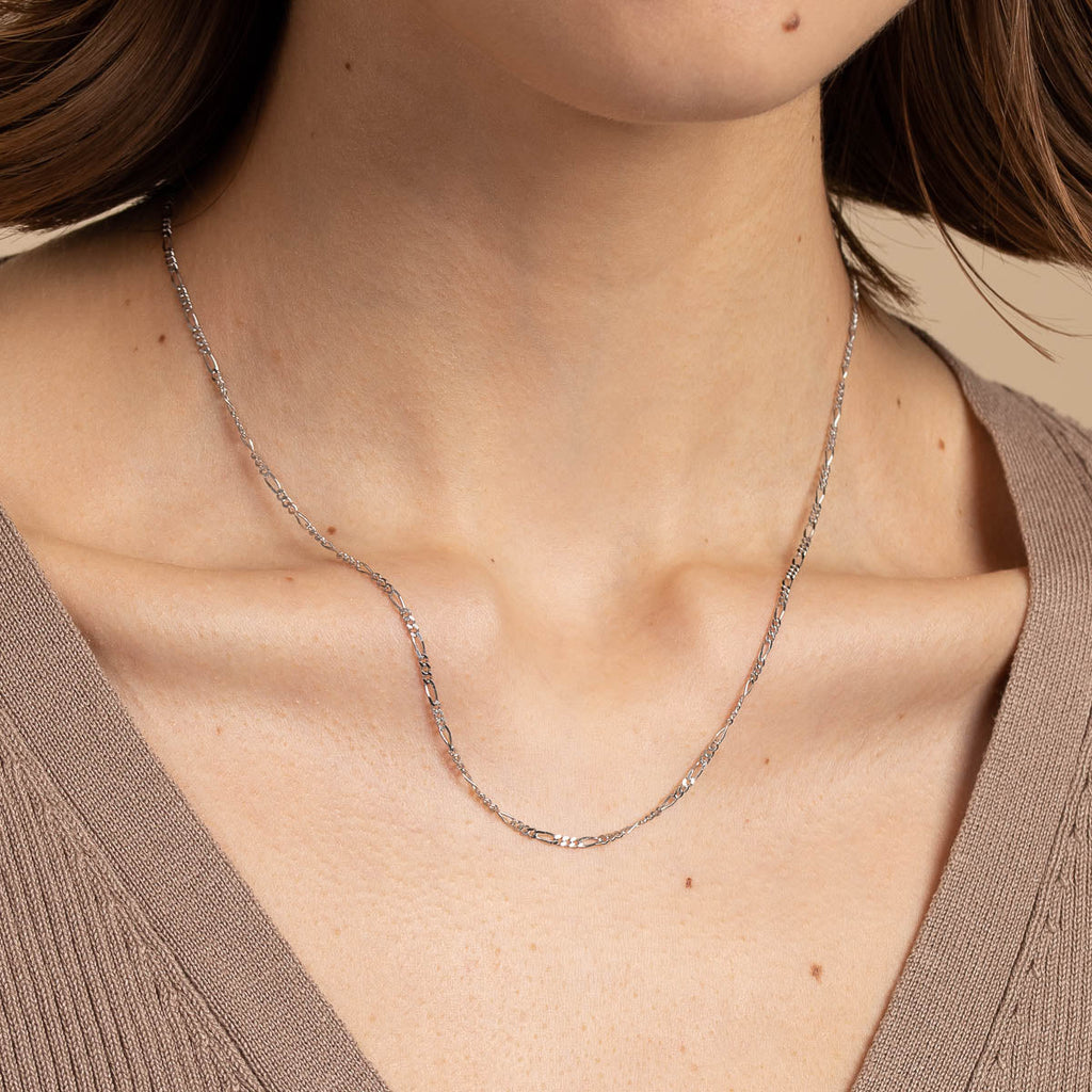 Soho Chain Necklace in Solid White Gold