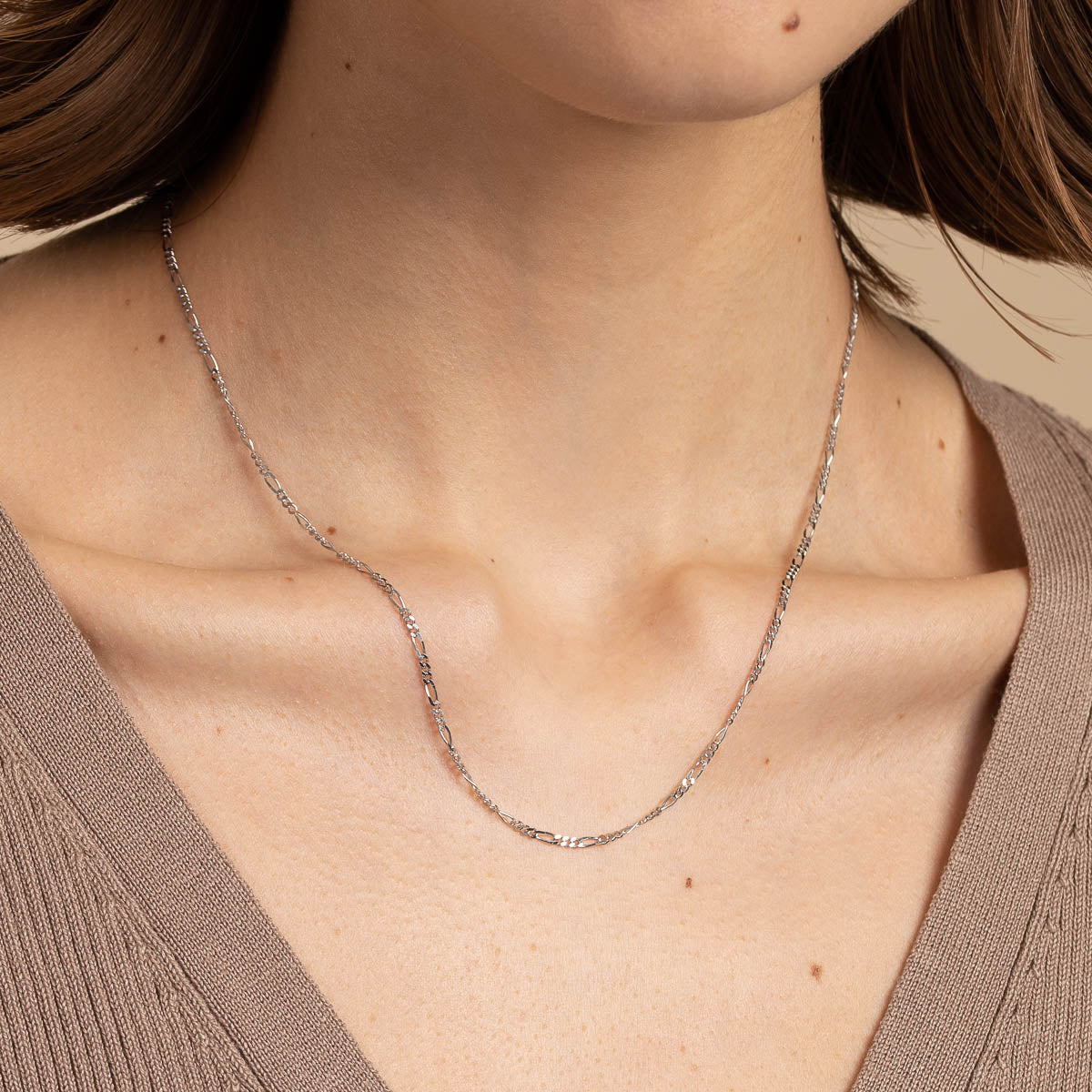 Soho Chain Necklace in Solid White Gold