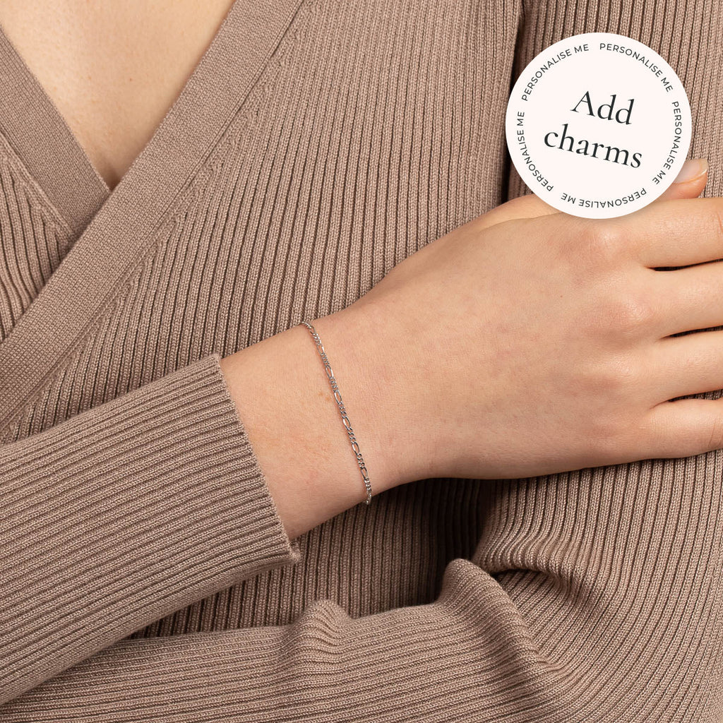 Soho Story Chain Bracelet in Solid White Gold