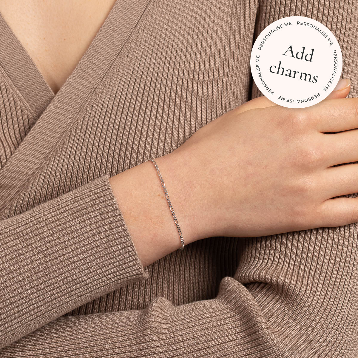 Soho Story Chain Bracelet in Solid White Gold