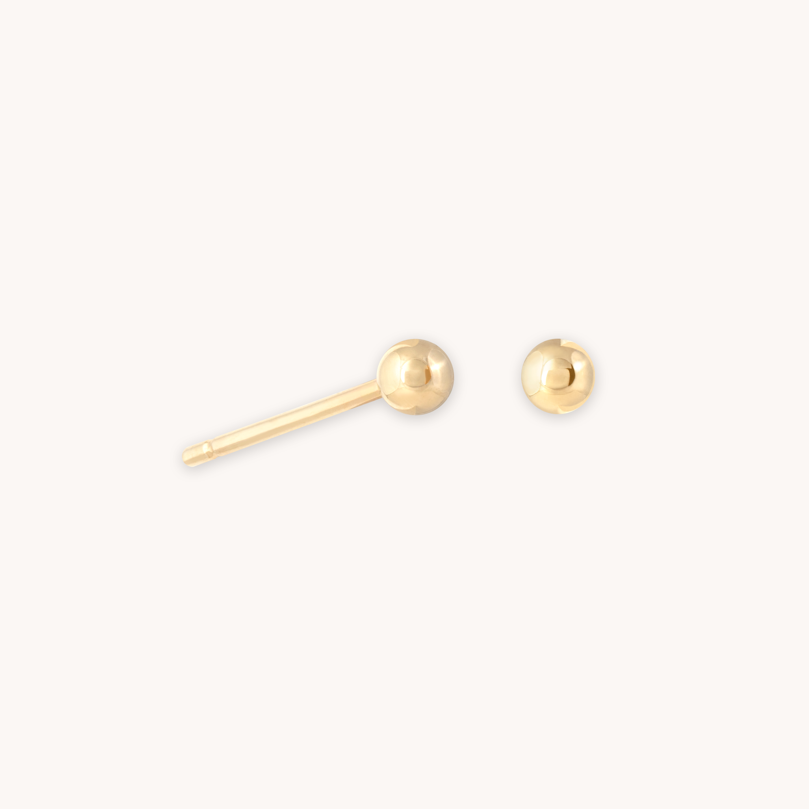 Small Ball Stud Earrings in Solid Gold