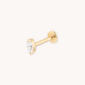 Topaz Marquise Piercing Stud in Solid Gold