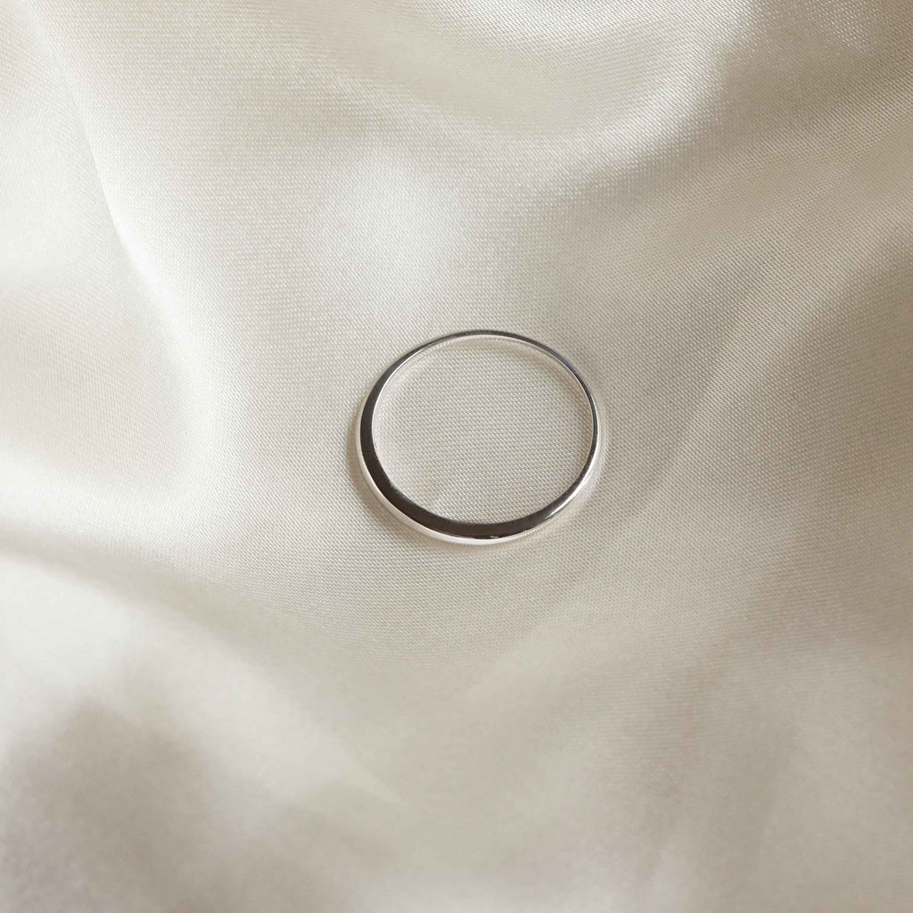 Dome Ring in Solid White Gold