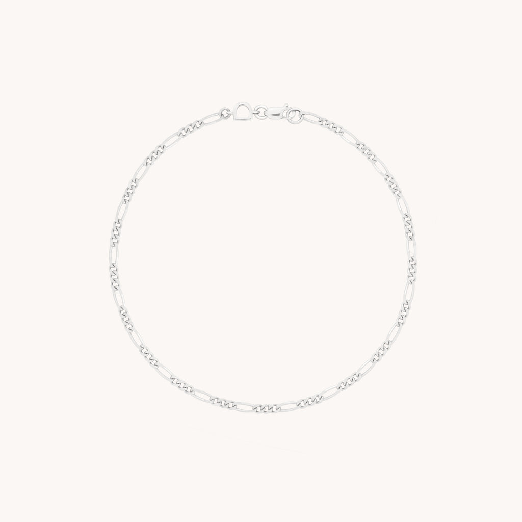 Soho Story Chain Bracelet in Solid White Gold