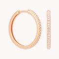 Essential Crystal Large Hoops in Rose Gold