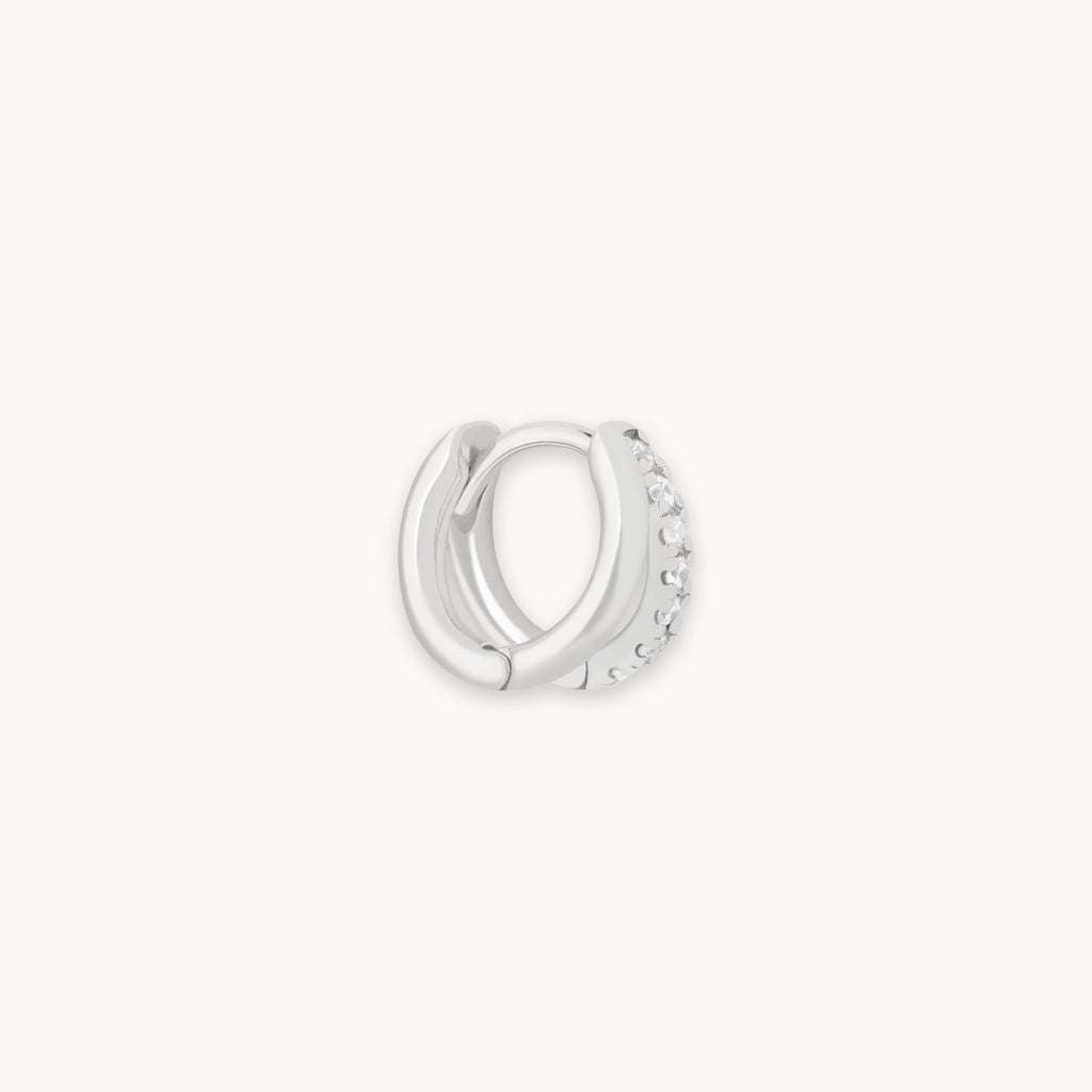 Illusion Crystal Hoop 6.5mm in Silver
