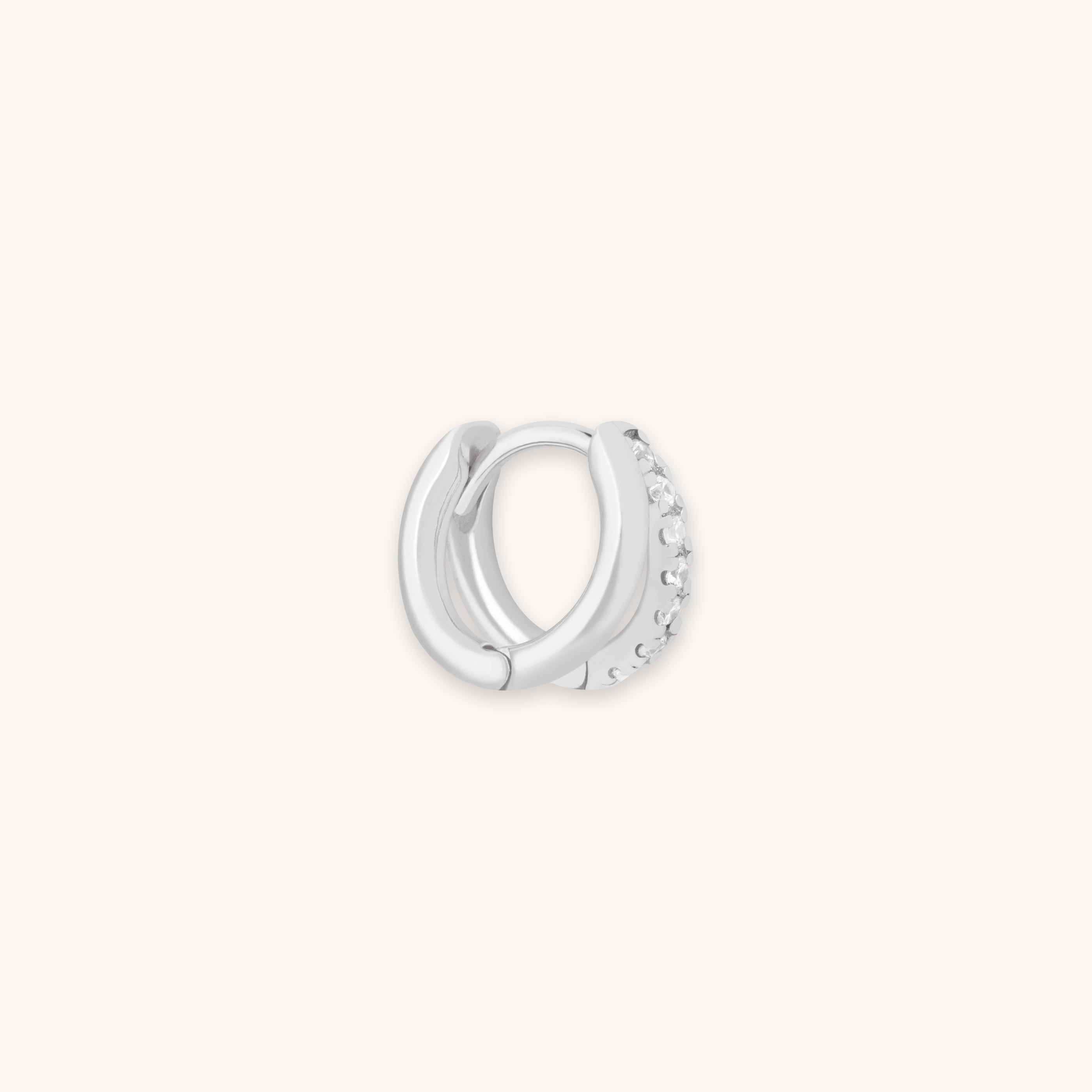 Illusion Crystal Hoop 6.5mm in Silver