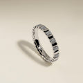 Crystal Ridged Ring in Silver
