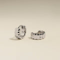 Ridged Huggies in Silver