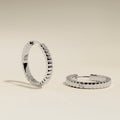 Ridged Hoops in Silver
