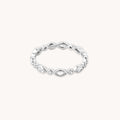 Navette Crystal Band Ring in Silver